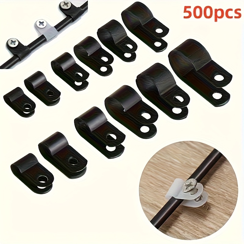 Plastic Pipe Clip - 500 adet r tipi naylon kablo